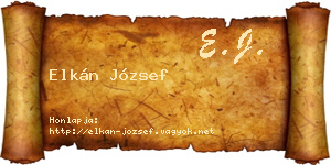 Elkán József névjegykártya