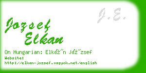 jozsef elkan business card